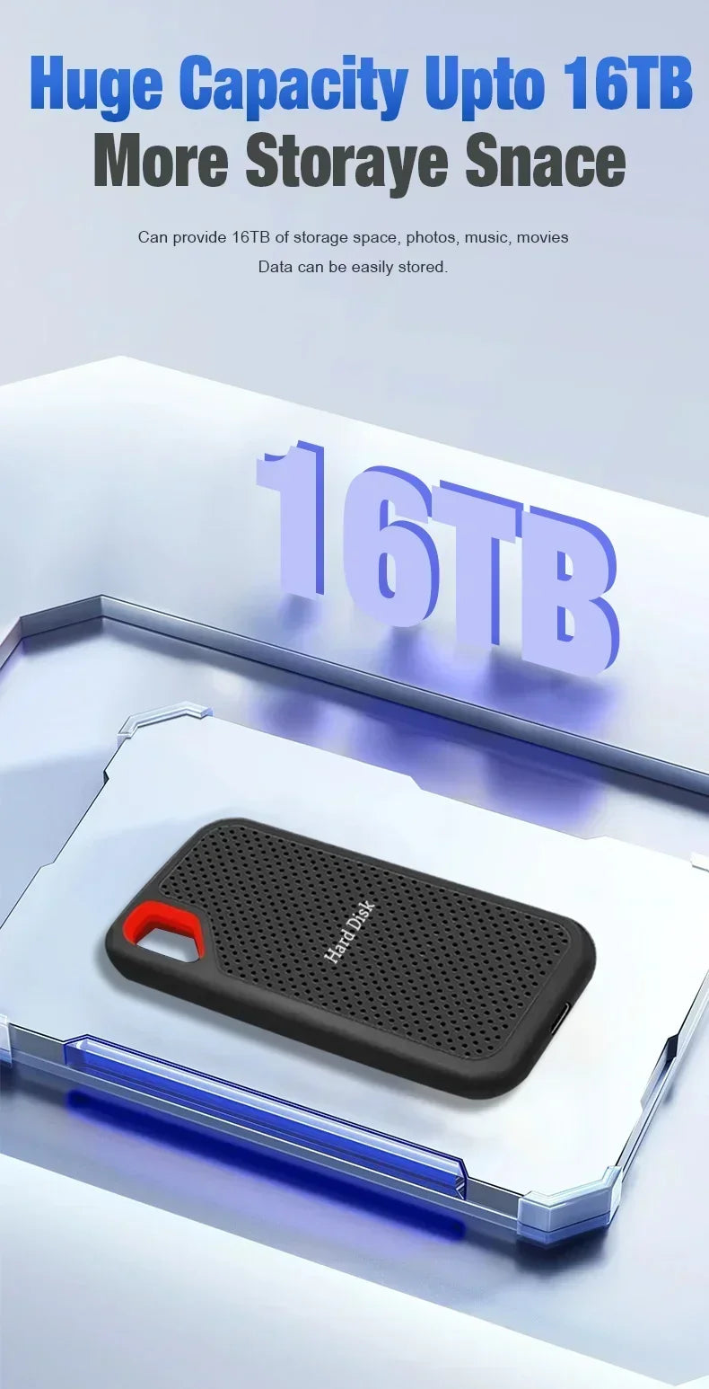 Ultra Fast 1TB Portable SSD External Drive For Laptop Mac