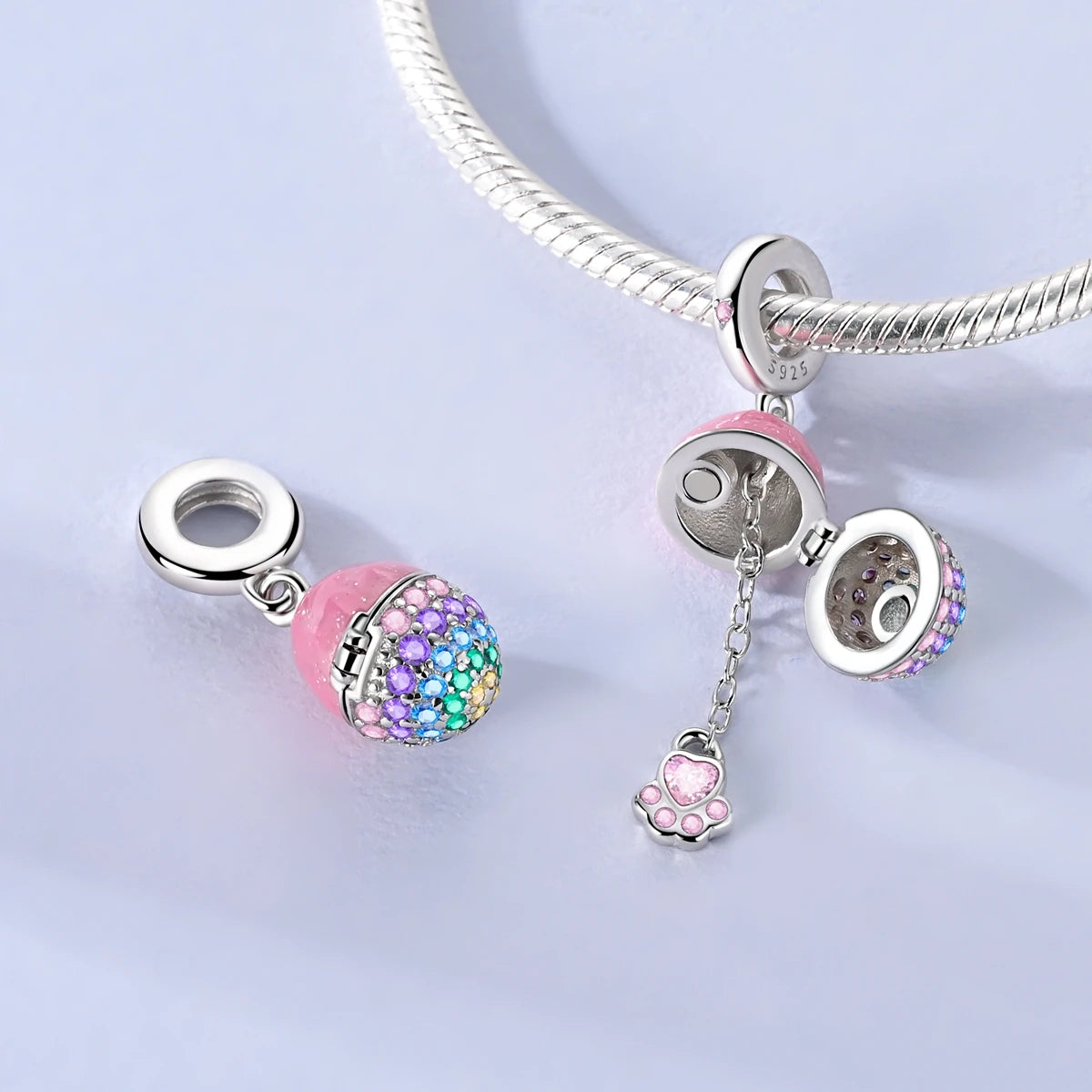 Sterling Silver Charms Set for DIY Pendant Bracelets Creative Jewelry Collection