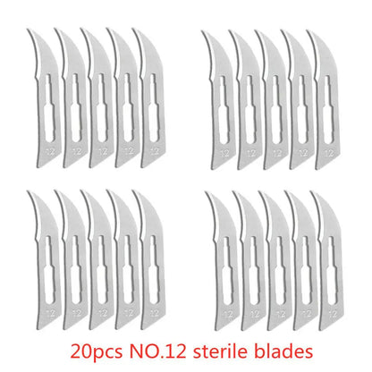 20-100pcs Top-Rated Carbon Steel Surgical Blades for DIY Phone Repair & Grooming 20pcs NO.12