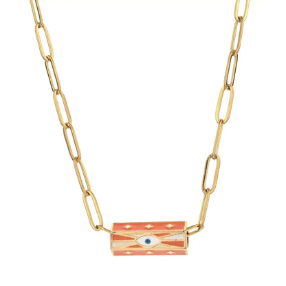 Stainless Steel Chain Lucky Eye Amulet Amour Love Necklace Bohemian Jewelry XN115-2 CHINA