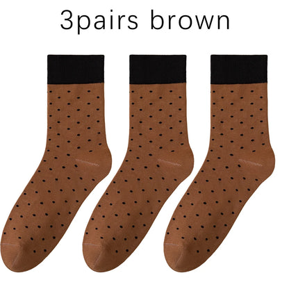 3 Pairs Women Airy Polka Dot Socks Odor Free Stretch