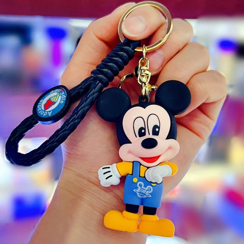 Kawaii Anime Disney Keychain Set Featuring Mickey Mouse, Minnie, Lilo & Stitch