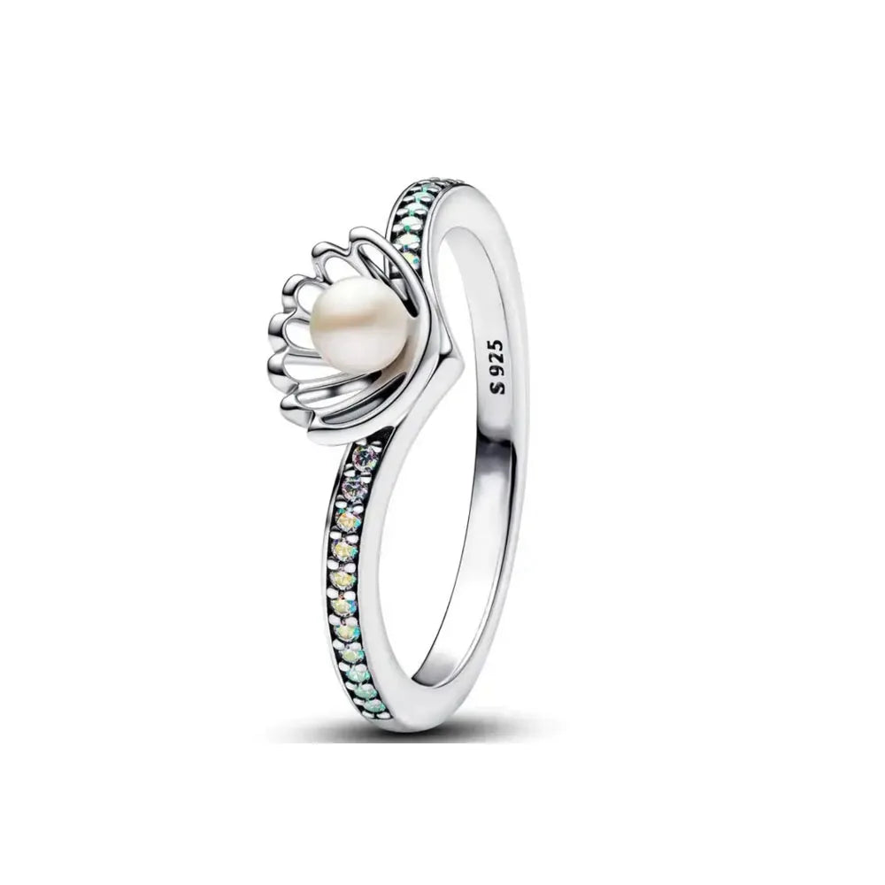 Elegant 2024 925 Silver Heart Charm Ring with Zircon for Women P2381