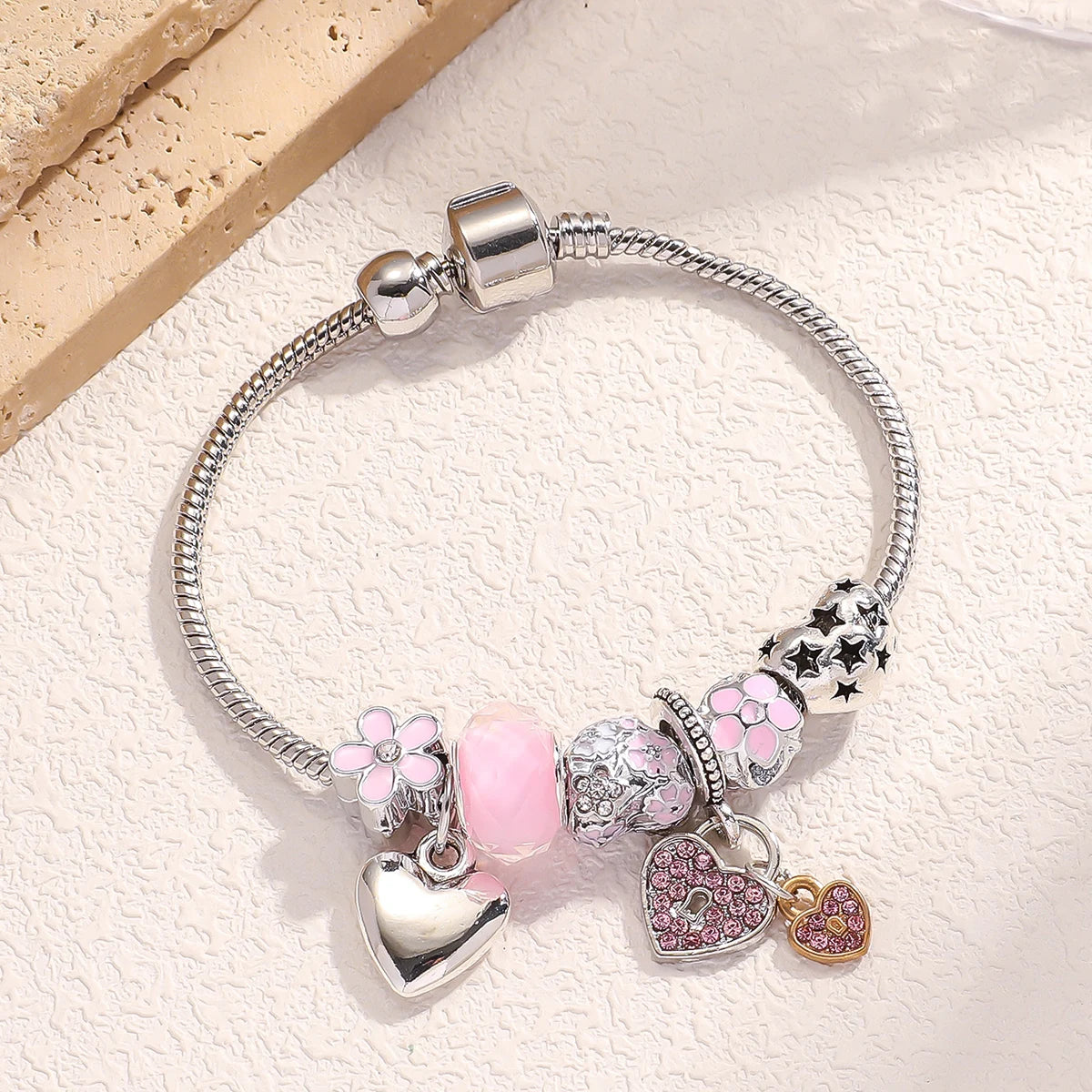 Women's Fashion Beaded Love Bracelet Exquisite Sterling Silver Jewelry for Every Occasion 80521301