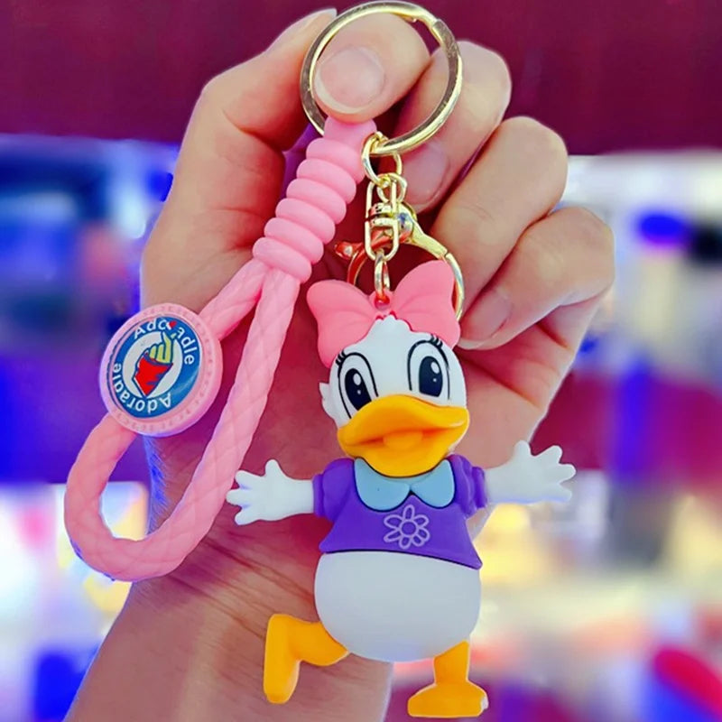Kawaii Anime Disney Keychain Set Featuring Mickey Mouse, Minnie, Lilo & Stitch