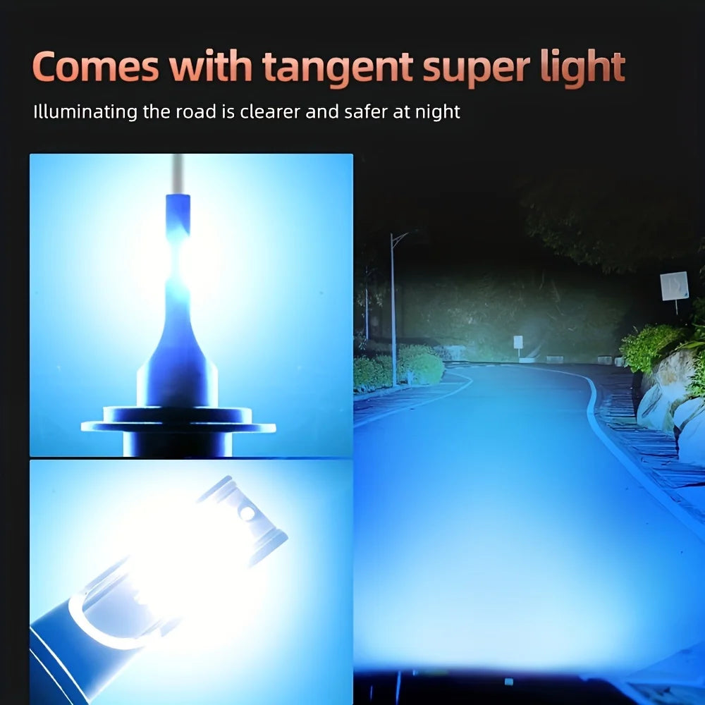 8000K Ice Blue LED Headlight Bulbs 25000LM Ultra Bright Hi Lo Beam Fit 99 Percent Vehicles 2 Pack