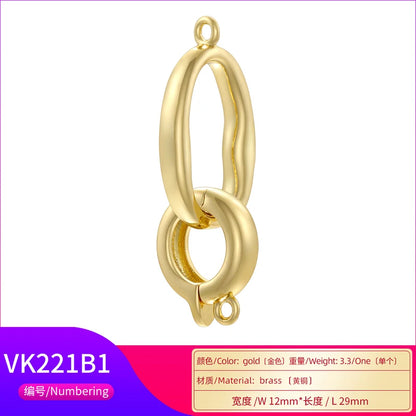 ZHUKOU 18K Gold Plated Connector Clasps for Jewelry Crafting in Four Elegant Styles