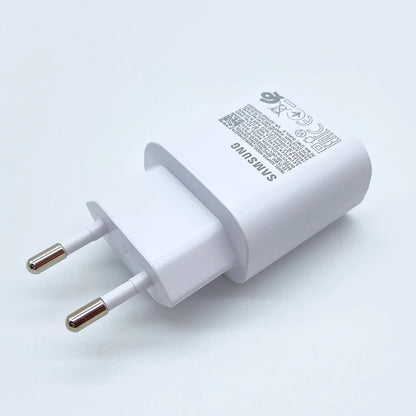 Samsung 25W Super Fast Charger USB Type C Adapter With 3A Cable Intelligent Charge For Galaxy S24 S23 S22 S21 S20 A54 A34 Z Flip 4 5 6 Z Fold Compatible
