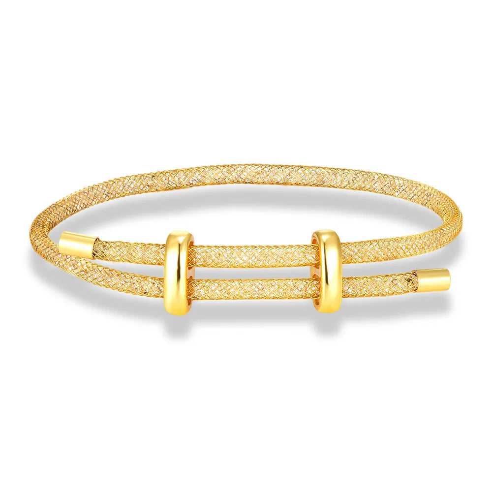 Elegant Crystal Mesh Couple Bracelet Set for Men and Women - Waterproof Friendship Jewelry Gift