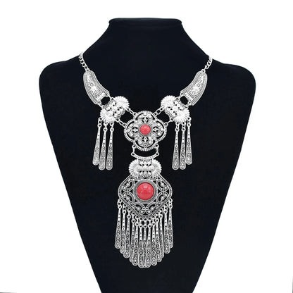 Indian Vintage Coin Tassel Choker Necklace for Women Ethnic Boho Jewelry Gift