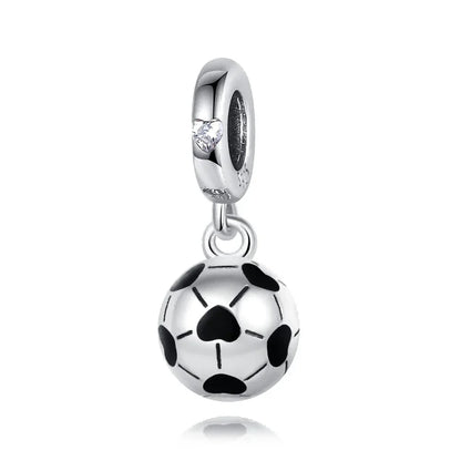 Original 925 Sterling Silver Sports Ball Charms Earrings Beads Pendants for Bracelet Necklace Jewelry Gift