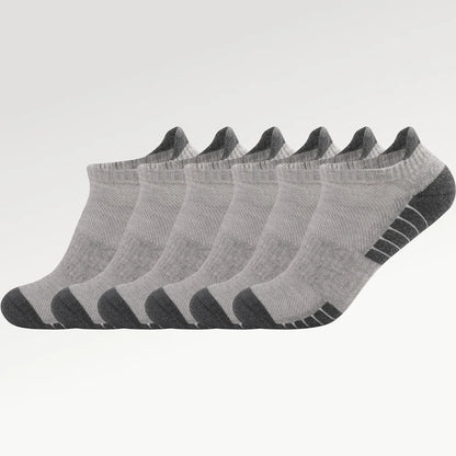 6 Pairs Unisex Cushioned Terry Crew Socks Anti Slip