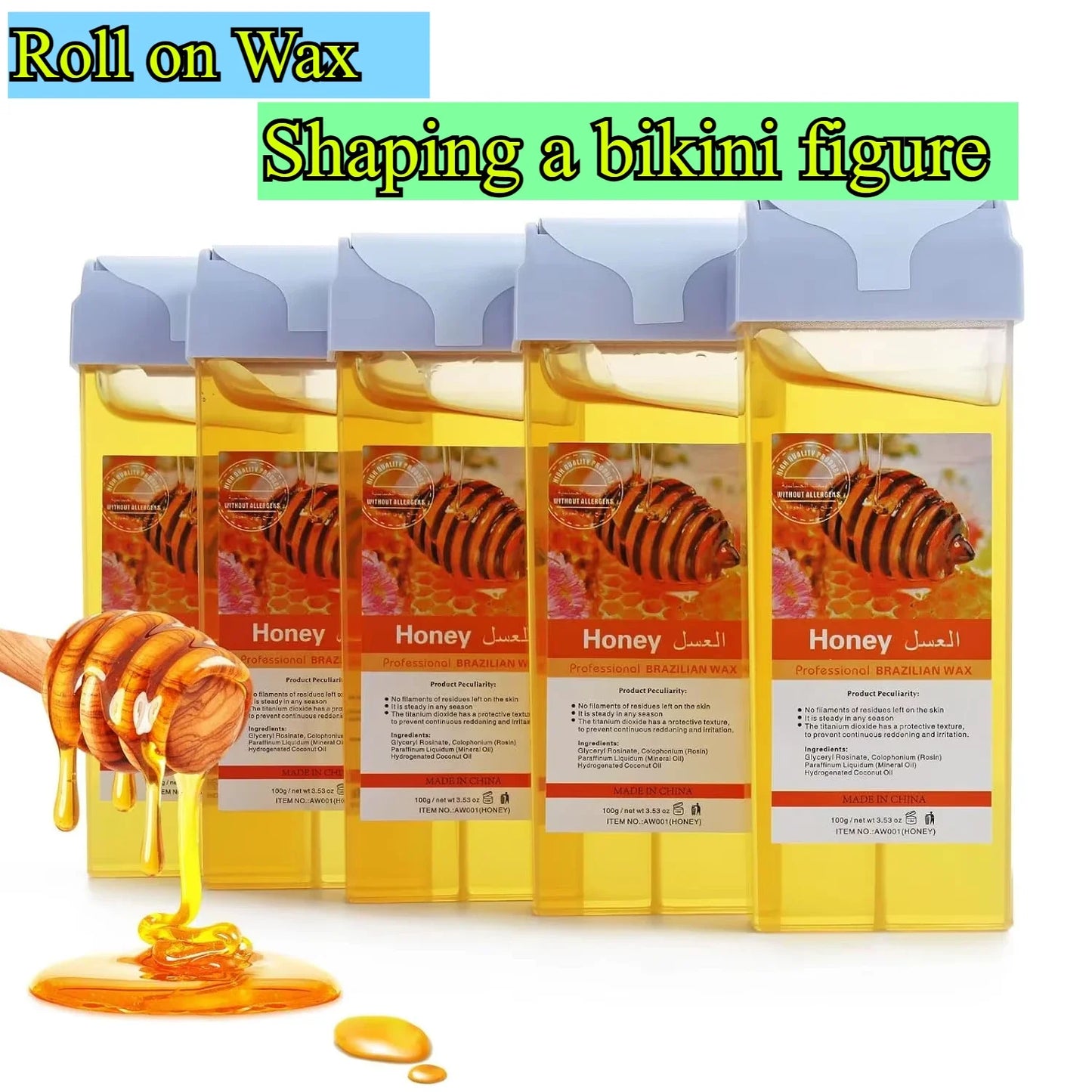 Aloe Rose Wax Cartridge Roller Refill for Painless Bikini Body Hair Removal