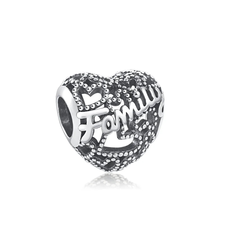 European 925 Sterling Silver Family Tree Charm Pendant Bead for Best Friend and Mom Jewelry Fit for Bracelet and Necklace
