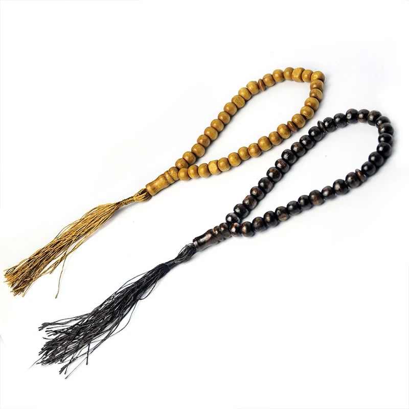Natural 8mm Wood Beads Muslim Tasbih Prayer Beads for Spiritual Reflection and Eid Ramadan Gift