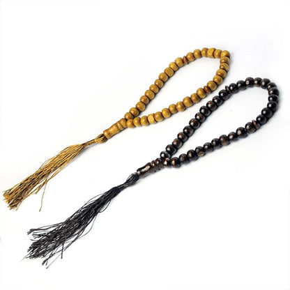 Natural 8mm Wood Beads Muslim Tasbih Prayer Beads for Spiritual Reflection and Eid Ramadan Gift