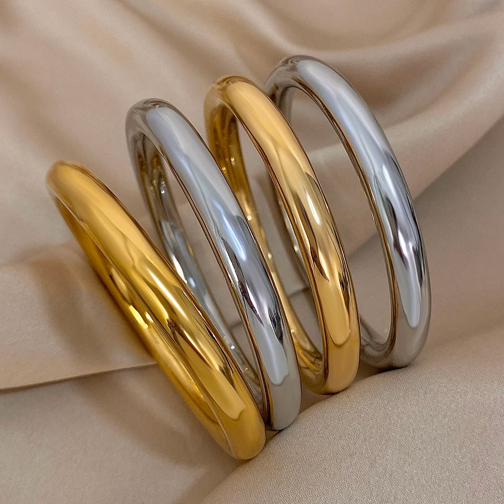 Vintage Punk Stainless Steel Mesh Cuff Bracelet for Women and Men