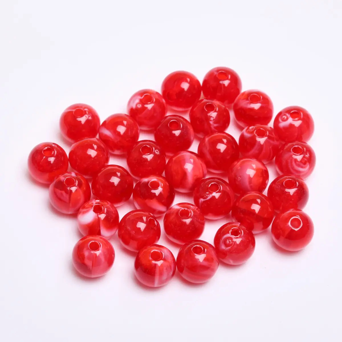 Fashion Round Resin Beads 8mm Imitation Jade for Jewelry Making 50 Pcs