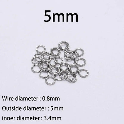 Stainless Steel Jump Rings Open Loops for DIY Jewelry Making 30 to 200 Pieces 0.7 x 6mm 200pcs