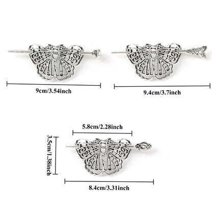Viking Retro Butterfly Moth Hairpin Celtic Knot Gothic Hair Stick Scandinavian Accessories