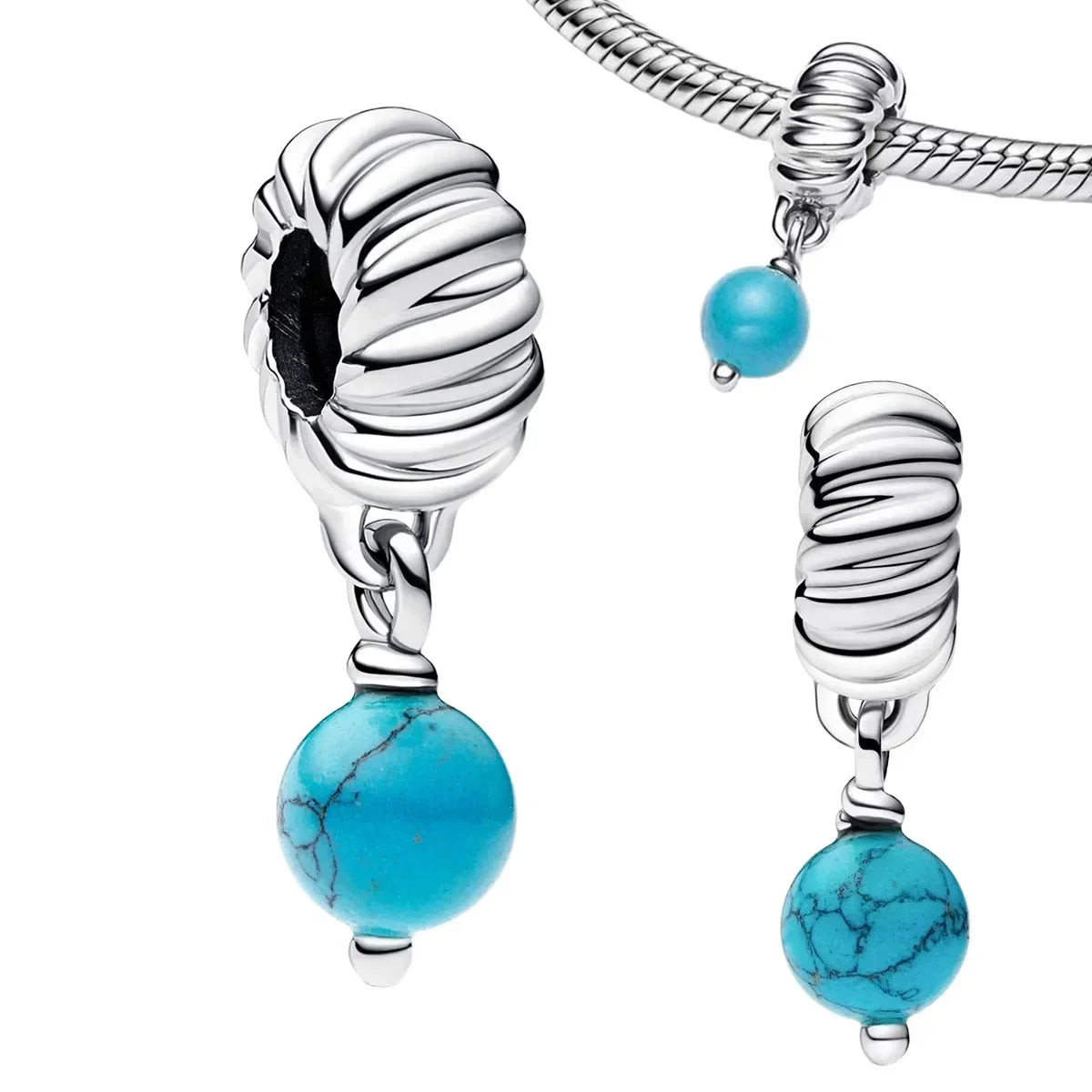Summer Murano Glass Sea Turtle Dangle Charm Colorful Crystal Zircon Pendant 925 Sterling Silver Fine Jewelry for Original Bracelets