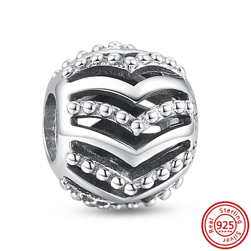 Silver Animal Hearts Infinity Crown Bead Charms Bracelet for Women 925 Sterling Silver Jewelry Y531