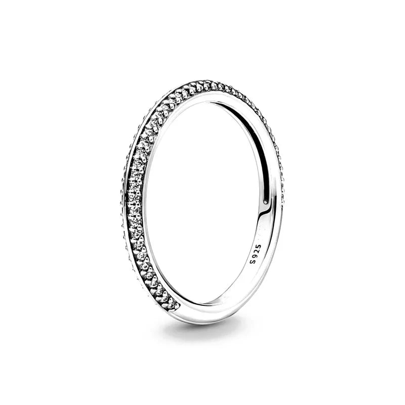 European 925 Silver Heart-Shaped Ring for Women Available in Sizes 6 7 8 9 Exquisite High-Quality Jewelry for Weddings and Parties