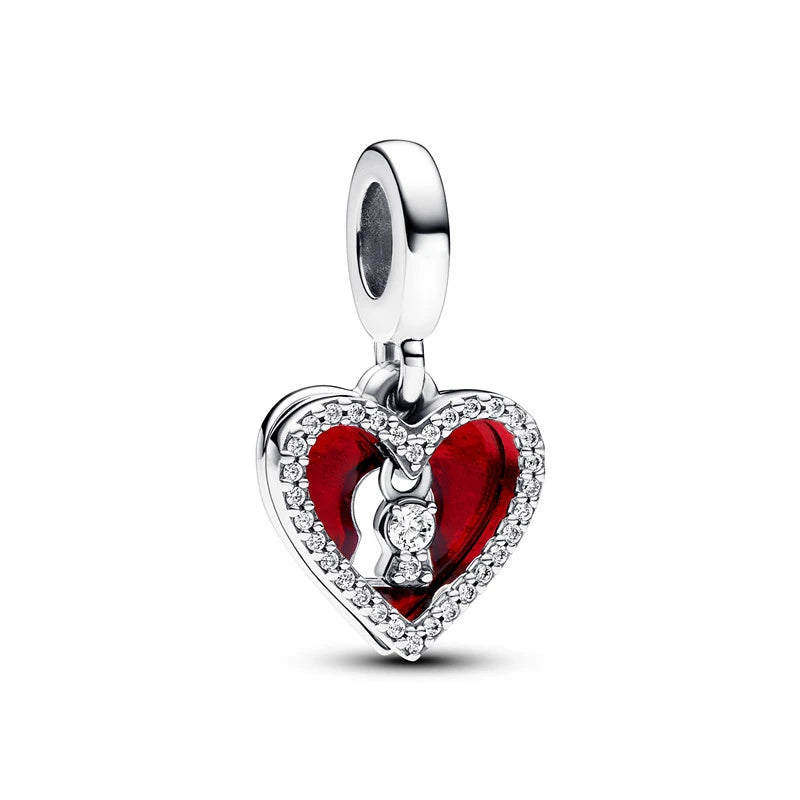 Hot Pink Murano Glass Charm Bead For 925 Bracelet Pendant