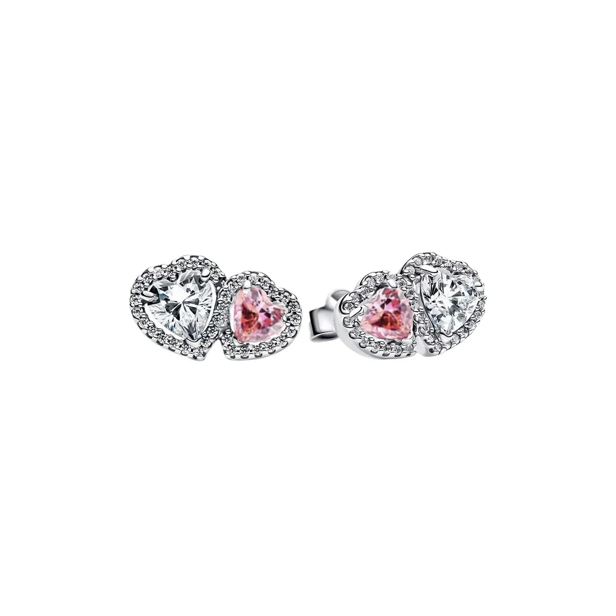 Luxury 925 Sterling Silver Chunky Hoop Earrings with Big Heart Zircon Accents for Women Wedding Party Jewelry Gifts