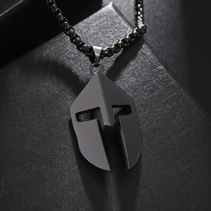Handcrafted Skull Roman Helmet Pendant Necklace for Men
