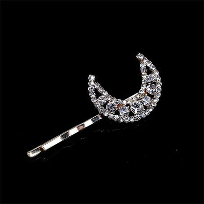 Geometric Stars & Moon Rhinestone Hair Clip Set - Top-Rated Bridal Hair Accessories 16