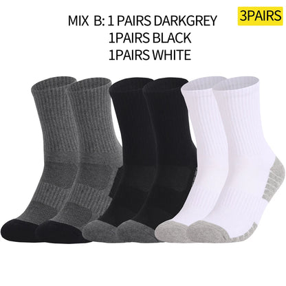 3 Pairs Heavy Duty Cotton Trekking Socks Men Non Slip