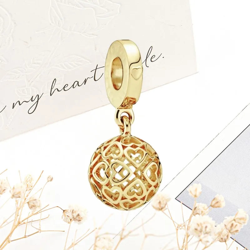 Sparkling Gold Safety Chain Infinity Snake Charm Beads