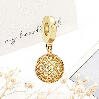 Sparkling Gold Safety Chain Infinity Snake Charm Beads