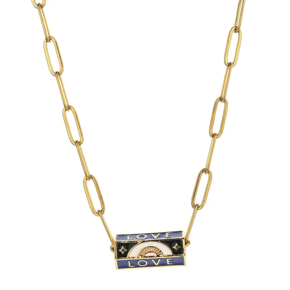 Stainless Steel Chain Lucky Eye Amulet Amour Love Necklace Bohemian Jewelry XN115-4 CHINA
