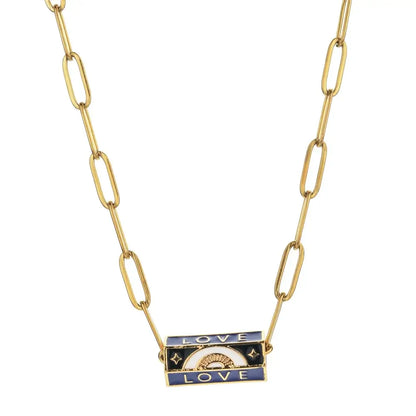 Stainless Steel Chain Lucky Eye Amulet Amour Love Necklace Bohemian Jewelry XN115-4 CHINA