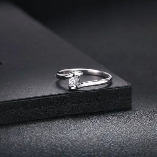 Elegant Rose Gold Zircon Crystal Ring for Women - Fashion Wedding Band Accessory