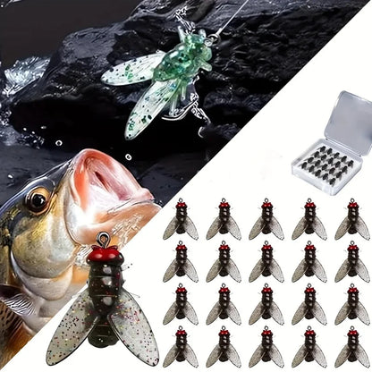 20PCS/Box Bionic Fly Fishing Bait Soft Hook for Salmon Trout
