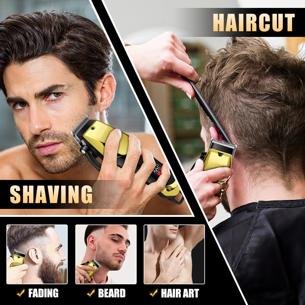 USB Rechargeable Hair Clippers Set for Men with Stainless Steel Blades and Electric Trimmers Ideal for Home Use