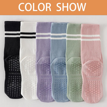 3 Pairs Women's Non Slip Yoga Socks Breathable Cotton