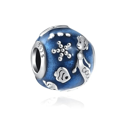 Yinyang Flower Clover Pendant 925 Silver Amulet for Bracelets DIY Jewelry Gift B1223