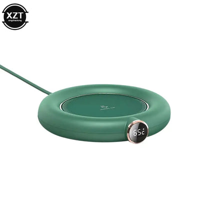 USB Coffee Cup Warm Heating Pad DC 5V Coaster With Timer green M