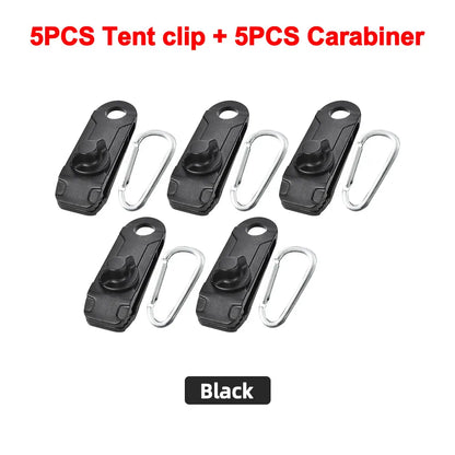 10PC Awning Clamp Tarp Clips Heavy Duty Fasteners for Camping 5 PCS Black Set