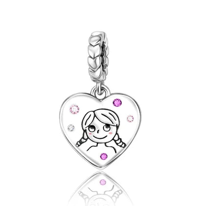 925 Sterling Silver Heart Wings Infinity Charm Gift Box Compatible with Pendant Bracelet Necklace for Ladies DIY Fine Jewelry
