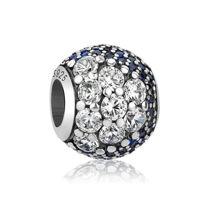 European Zircon Charm Beads 925 Silver Pendant Necklace for Women Gift P548