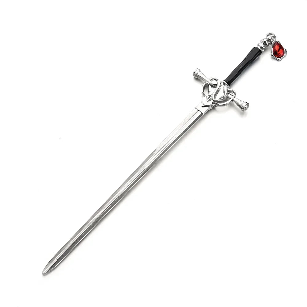 Vintage Chinese Style Ruby Sword Hairpins for Women