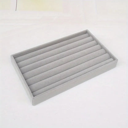 Velvet Jewelry Display Tray Exquisite Portable Organizer for Rings Earrings and Necklaces Type 1