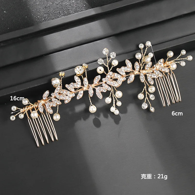 Elegant Pearl Crystal Flower Bridal Headband for Weddings