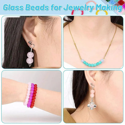 700 Pieces Vibrant Glass Crystal Beads Set - 28 Color DIY Jewelry Making Kit for Bracelets and Necklaces