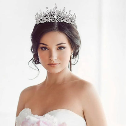 Gold Crown for Women Crystal Princess Tiara Rhinestone Queen Crown Wedding Bridal Hair Accessory for Birthday Prom Pageant Party